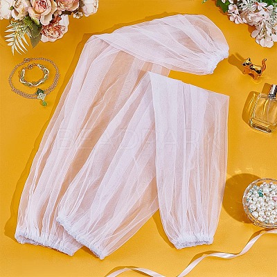 Polyester Detachable Long Mesh Sleeves AJEW-WH0248-758A-1