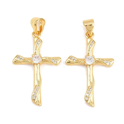 Easter Brass Micro Pave Clear Cubic Zirconia Pendants ZIRC-F148-14I-G-1