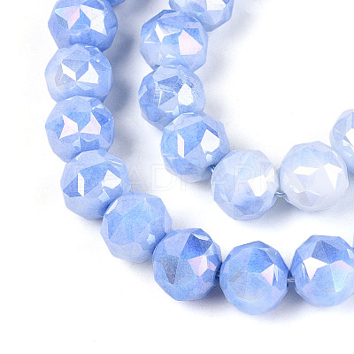 Anti-Tarnish Electroplate Glass Beads Strands X-GLAA-N010-10mm-08-1