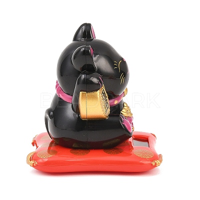 ABS Plastic Solar Powered Maneki-neko Figurines DJEW-B017-01A-04-1