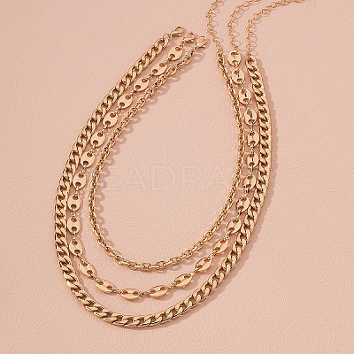 Alloy Chain 3 Layered Necklaces FS-WG7F0DA-06-1