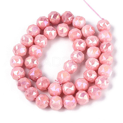 Anti-Tarnish Electroplate Glass Beads Strands GLAA-N010-10mm-04-1