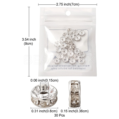 Brass Rhinestone Spacer Beads RB-YW0001-04D-01S-1