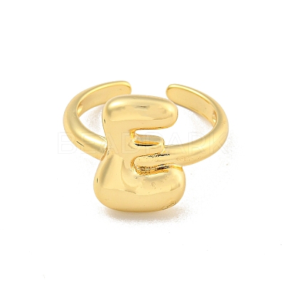 Brass Letter Open Cuff Rings for Women RJEW-G313-01E-G-1