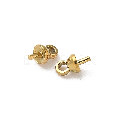304 Stainless Steel Cup Pearl Peg Bails Pin Pendants STAS-L300-004B-G-1
