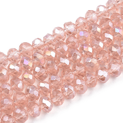 Electroplate Glass Beads Strands EGLA-A034-T6mm-B32-1
