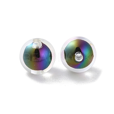 UV Plating Rainbow Iridescent Acrylic Beads OACR-H112-24A-1