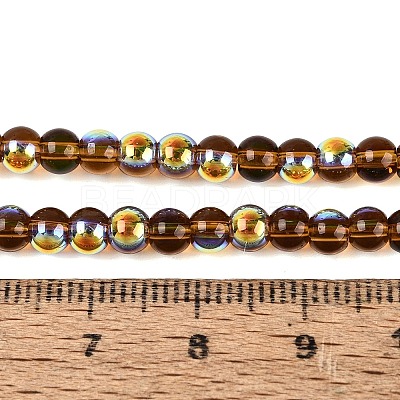 Electroplate Transparent Glass Beads Strands EGLA-Q132-4MM-A09-1