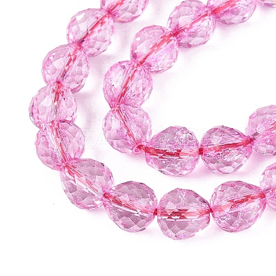 Crackle Transparent Glass Beads Strands GLAA-N068-04A-08-1