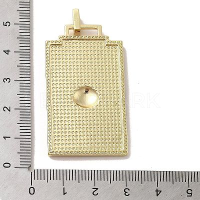 Brass Micro Pave Cubic Zirconia Pendant with Enamel KK-H458-02G-B01-1