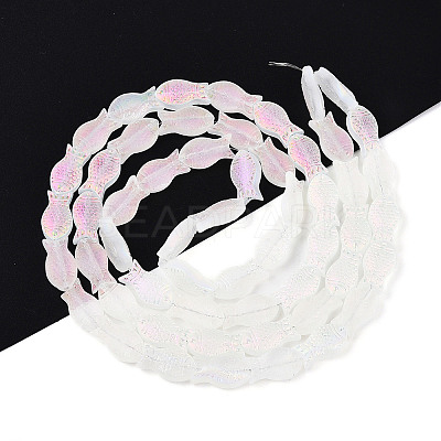 Frosted Glass Beads Strands X-GLAA-T023-40C-09-1