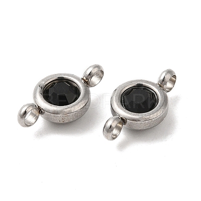 304 Stainless Steel Single Rhinestone Connector Charms STAS-E194-13P-03-1