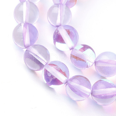 Synthetic Moonstone Beads Strands G-R375-8mm-B02-1