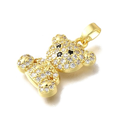 Brass Micro Pave Cubic Zirconia Pendants KK-Z102-19G-1