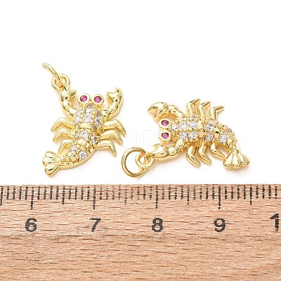 Brass Micro Pave Camellia Cubic Zirconia Pendants CU-E003-18G-25-1