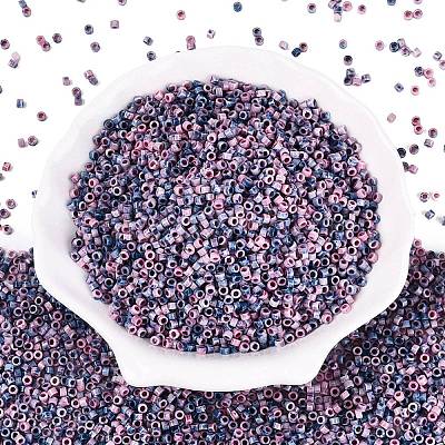 Opaque Picasso Cylinder Glass Beads SEED-Q039-06A-07-1