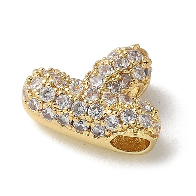 Brass Micro Pave Cubic Zirconia Beads KK-P290-61G-Y-1