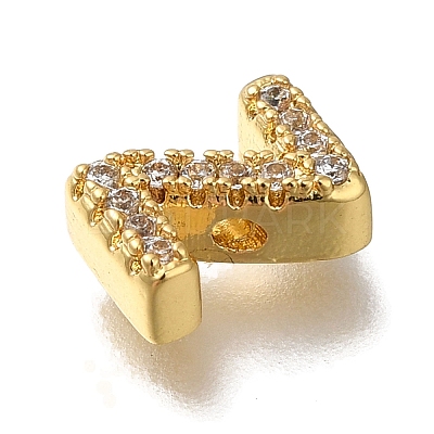 Rack Plating Brass Micro Pave Clear Cubic Zirconia Beads KK-G500-30G-Z-1