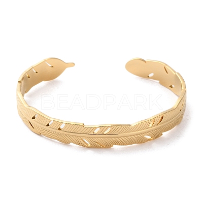 304 Stainless Steel Cuff Bangles for Women LS-BJEW-K263-05G-07-1