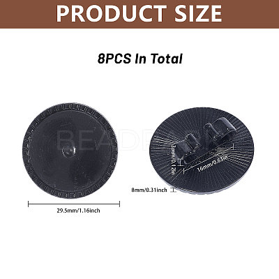 8Pcs Alloy Blank Bolo Tie Round Slider Pack FIND-CA0009-18EB-1