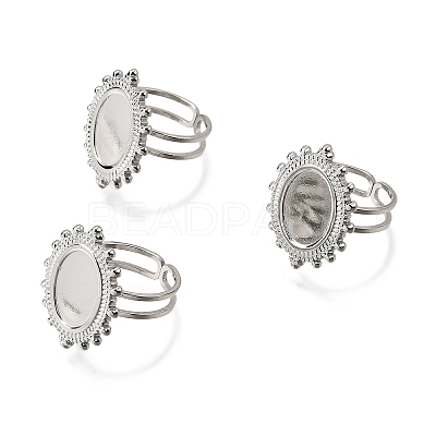 Tarnish Resistant 304 Stainless Steel Cuff Ring Findings PW-WG41752-02-1