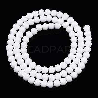 Opaque Solid Color Glass Beads Strands GLAA-T032-P4mm-02-1