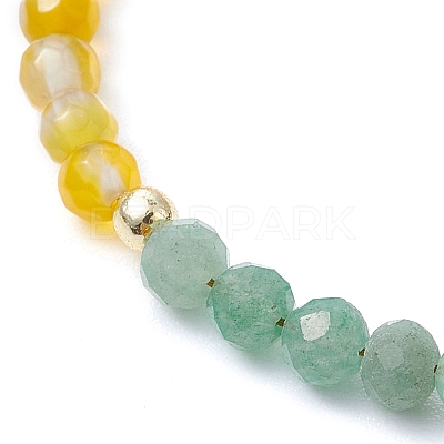 Natural Mixed Gemstone Roundle Beaded Bracelets BJEW-JB11284-1