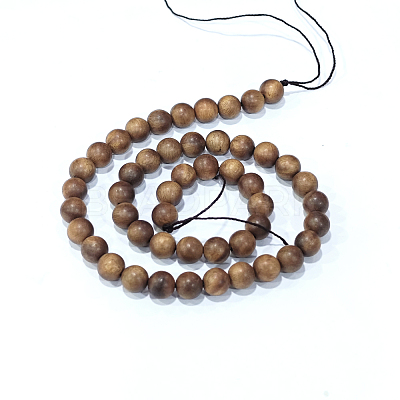 Natural Sandalwood Beads Strands WOOD-F008-02-D-1