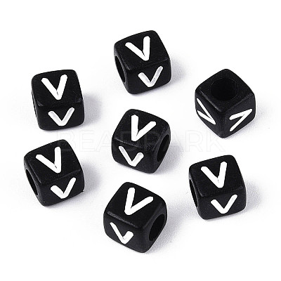 Initial Acrylic Horizontal Hole Beads OACR-ZX006-35V-1