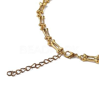 Alloy Skull Bib Necklace NJEW-L175-01AG-1