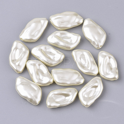 ABS Plastic Imitation Pearl Beads X-OACR-T022-03B-1