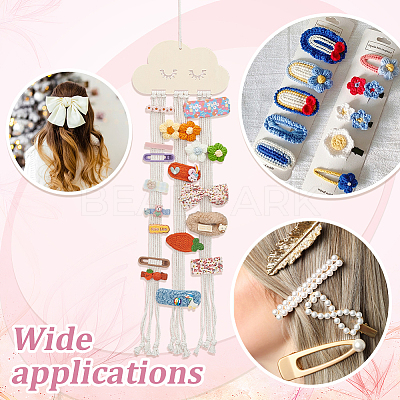 Cloud Wooden Hairpin Hair Clip Hanging Holder Storage Organizer WH-WG78846-01-1