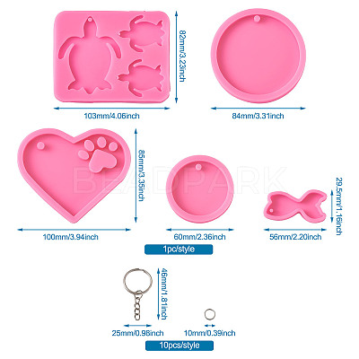 DIY Keychain Silicone Molds Kits DIY-TA0008-64-1