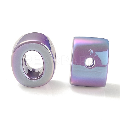 UV Plating Rainbow Iridescent Acrylic Beads OACR-C012-01B-1-1