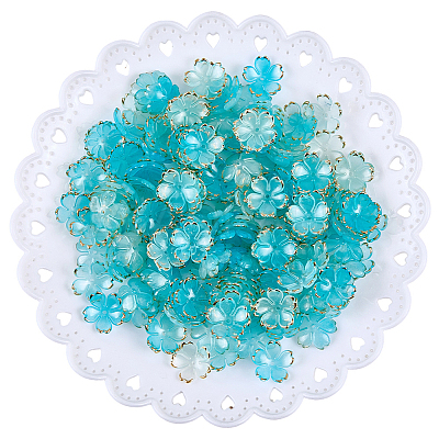 180Pcs Acrylic Bead Caps OACR-PA0001-37D-1