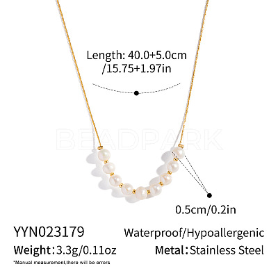 5MM Natural Freshwater Pearl Round Beaded Necklaces KK2160-1-1