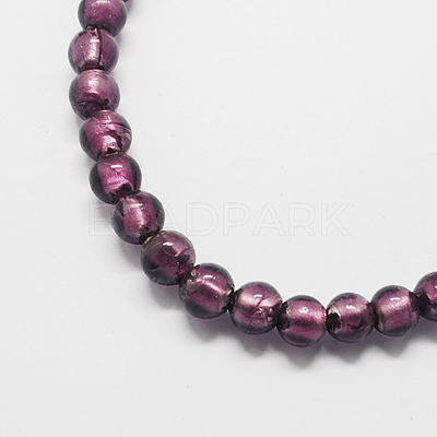 Handmade Silver Foil Glass Beads FOIL-R054-10-1