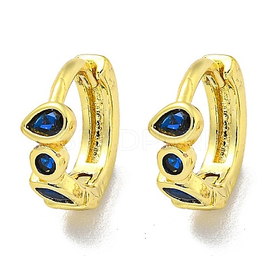 Brass Micro Pave Cubic Zirconia Hoop Earring EJEW-C088-31G-1