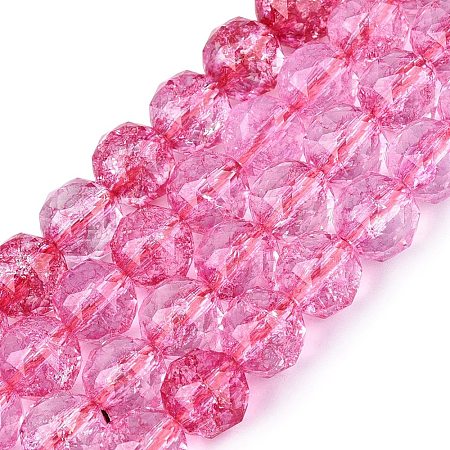 Crackle Transparent Glass Beads Strands GLAA-Q108-02A-12-1