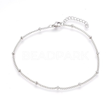 Tarnish Resistant 304 Stainless Steel Curb Chain Anklets LS-AJEW-P069-02P-1