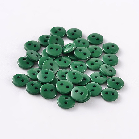 2-Hole Flat Round Resin Sewing Buttons for Costume Design BUTT-E119-34L-14-1