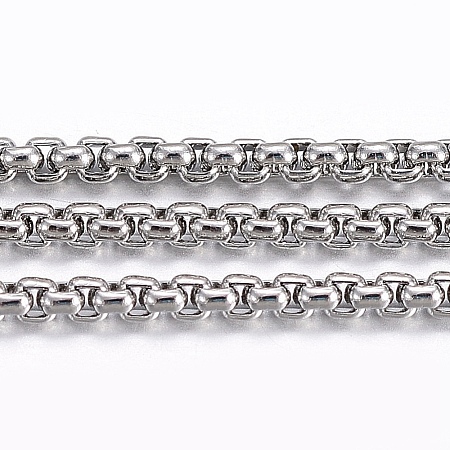 Tarnish Resistant 304 Stainless Steel Venetian Chains/Box Chains CHS-H016-02P-10M-1