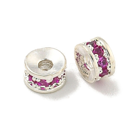 Brass Cubic Zirconia Spacer Beads KK-L215-004A-S01-1