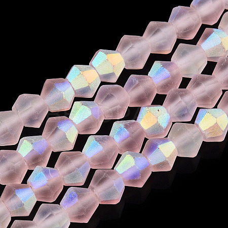 Imitate Austrian Crystal Bicone Frosted Glass Beads Strands GLAA-F029-TM2mm-A26-1
