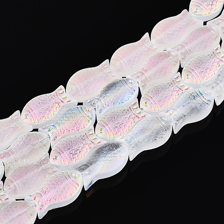 Frosted Glass Beads Strands X-GLAA-T023-40C-09-1