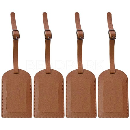 CutHollow 4Pcs PU Leather Luggage Tag OFST-CL0001-01A-02-1
