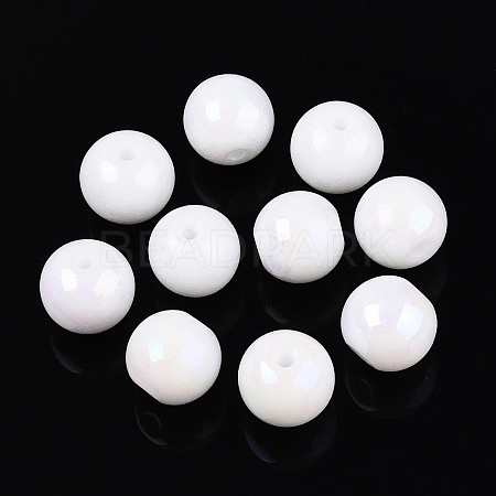 Electroplate Round Glass Beads Strands EGLA-T029-07K-1