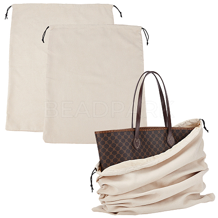 2Pcs 2 Colors Dustproof Faux Suede Packing Drawstring Bags TP-CL0001-01B-1