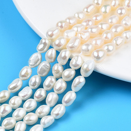 Natural Cultured Freshwater Pearl Beads Strands PEAR-N014-07H-1