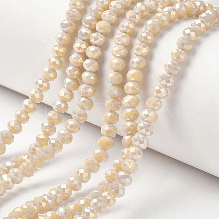 Electroplate Opaque Glass Beads Strands EGLA-A034-P4mm-T12-1